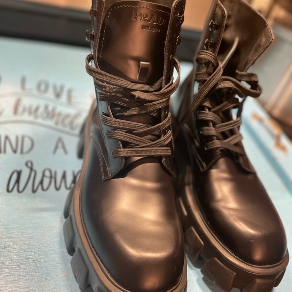 Selling 2 pairs of barley ever worn and in great condition PRADA BOOTS - Picture 1 of 3